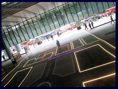 The atrium of HSBC is "hanging" above the ground and has a glass floor.